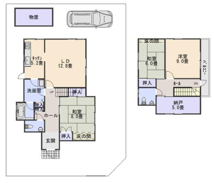 和泉市山荘町　3SLDK中古戸建の間取り