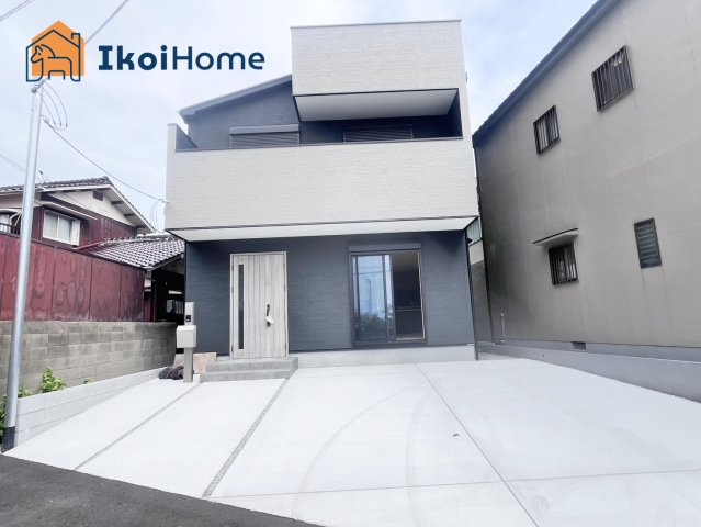 明石市大久保町江井島　新築戸建の外観|山電江井ヶ島駅まで徒歩12分！海が近くて景観が良いので海好きのお客様にオススメ！駐車場も並列３台可能