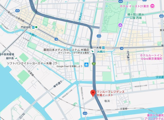 ONE ROOF RESIDENCE KIBA EAST（ワンルーフレジデンス木場　イースト）の地図