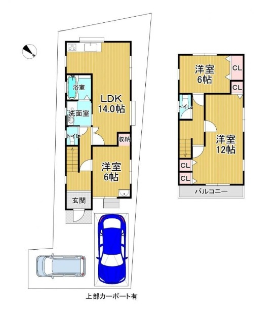 和泉市東阪本町　3LDK　中古戸建の間取り