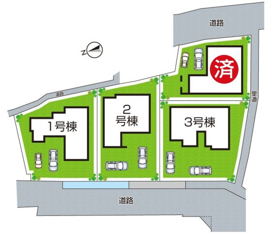 高槻市唐崎中　第1期・第2期　新築一戸建ての区画図|全4区画