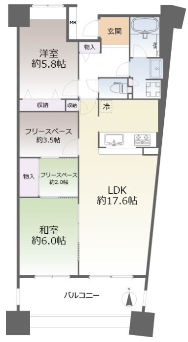 ヒルトップコートジェームス山の間取り