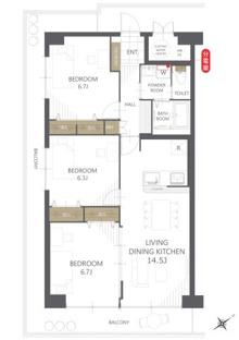 【間取り】ソレイユ鷹の台Ｄ棟 