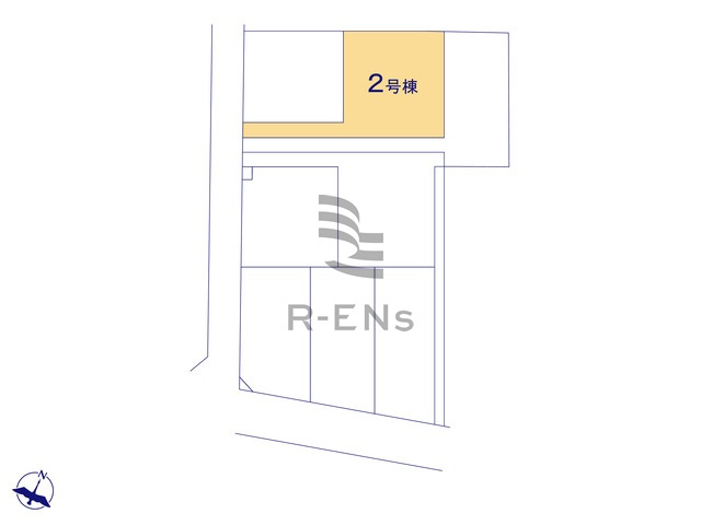 【区画図】 | 練馬区石神井台８丁目　新築戸建て　２号棟 | ２号棟：前面道路が約5.0ｍとゆとりもあり運転もしやすい