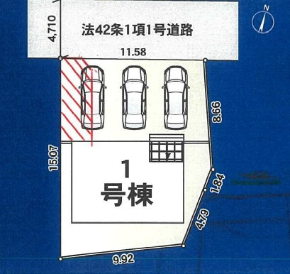秦野市平沢　限定１棟　新築住宅の区画図