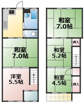 【間取り】 | 大今里1丁目戸建て　仲介手数料無料