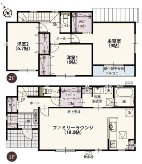 【間取り】 | 鴻巣市松原第4期　ワイウッドコート　新築戸建　全10棟　2号棟