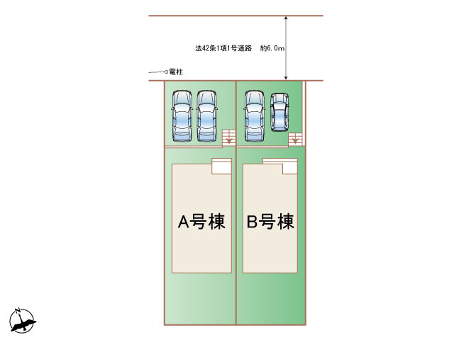 垂水区本多聞６丁目新築戸建（B号棟）の区画図
