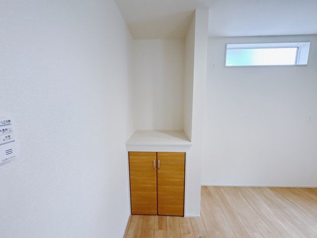 【ブルーミングガーデン】　宇都宮市五代3丁目　限定1邸の浴室|雨の日の強い味方、浴室乾燥機が標準装備♪
梅雨の時期でもからりと線t買うものが乾きます！