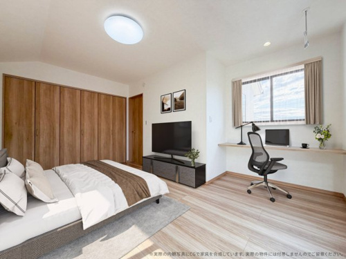 【寝室】 【寝室】 | 【主寝室 CG家具設置イメージ】
※画像内に含まれる家具家電はCGで作成したイメージです。実際の物件には付帯しません。