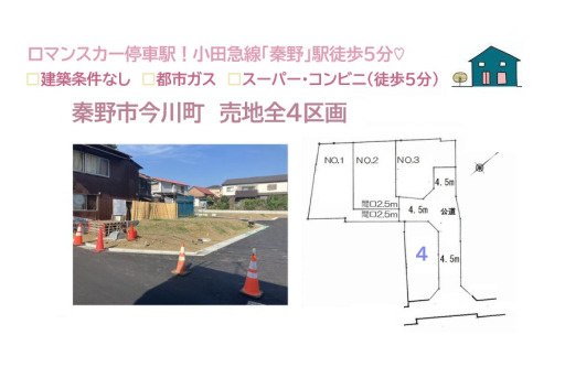 【土地図】 | 秦野市エリアの新居にピッタリ！日照・通風良好な、南・西角地◎
スーパー・コンビニ（徒歩５分）小田急線「秦野」駅徒歩５分の平坦地にございます♪
ぜひ現地ご見学下さい。
