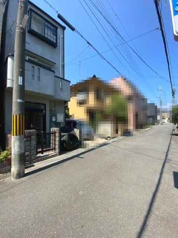 【成約済】向日市寺戸町山縄手の前面道路含む現地写真|間口：約3.55ｍ
幅員：約5ｍ