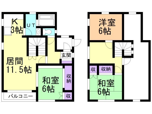 登別市千歳町3丁目25-4戸建の間取り