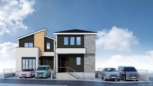 【外観パース】 | 【仲介手数料０円】藤沢市城南1期　新築一戸建て　1号棟　全2棟 | 【仲介手数料０円】藤沢市城南1期　新築一戸建て　全2棟