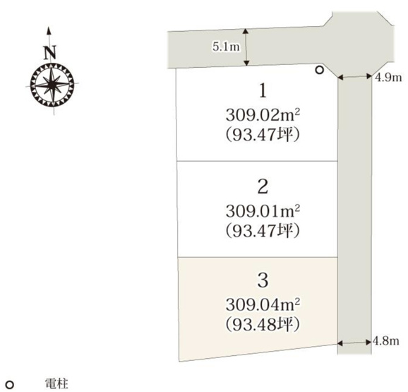 【区画図】 | 加須市多門寺第11期　ワイウッドコート　新築戸建　全3棟　3号棟