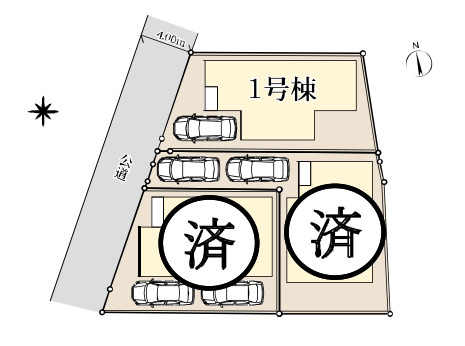 藤沢市羽鳥5丁目　新築戸建　全3棟1号棟の区画図