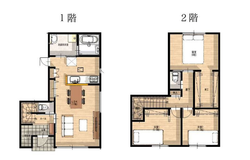 旭天神町　1号地　新築戸建の間取り|3LDK+WIC