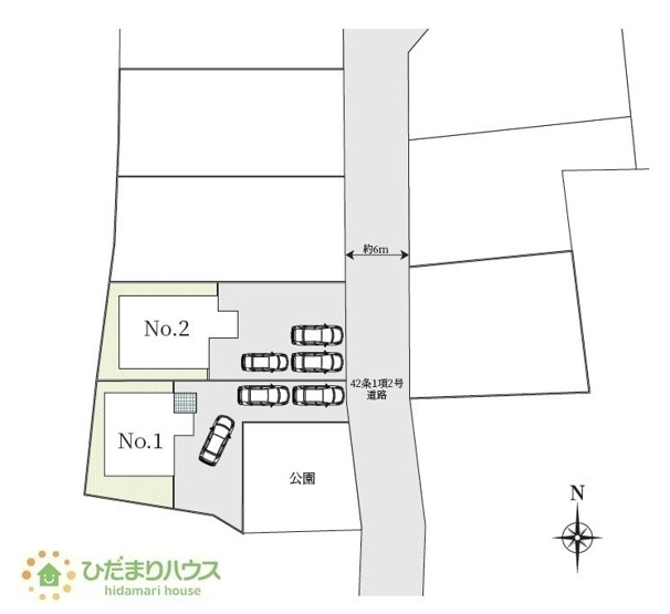 【区画図】 | つくばみらい市筒戸　新築戸建　No.2 | ご家族でお車に乗る方に！駐車場3台分あります！