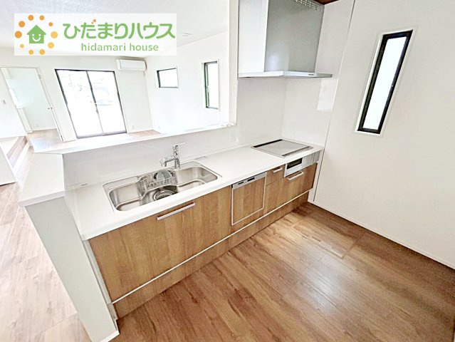 【キッチン】 | つくばみらい市筒戸　新築戸建　No.2 | 3口コンロでお料理する時間も短くなりそうですね(*‘∀‘)