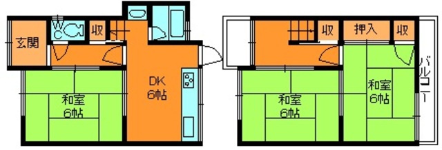 生駒郡斑鳩町龍田３丁目の一戸建ての間取り