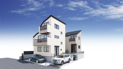 【外観】 | 【仲介手数料３００万円が無料！！】■デザイナーズハウス■7項目で最高評価 | 【最大ポイントは「諸費用が３２０万円ＯＦＦ」です！！】
■デザイナーズハウス
■陽当り良好
■外観パース
■性能評価７項目で最高等級取得
■３５年保証
■省エネラベル取得