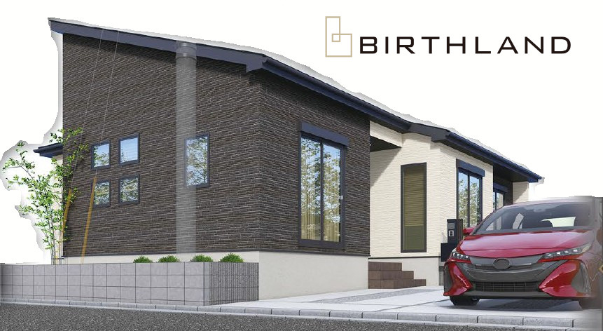 新築戸建・建売　郡山市安積町南長久保2期　安積三小・安積二中の外観パース|【限定1棟！】サンルーム付き平屋建て！※イメージパースにつき実際とは異なります。