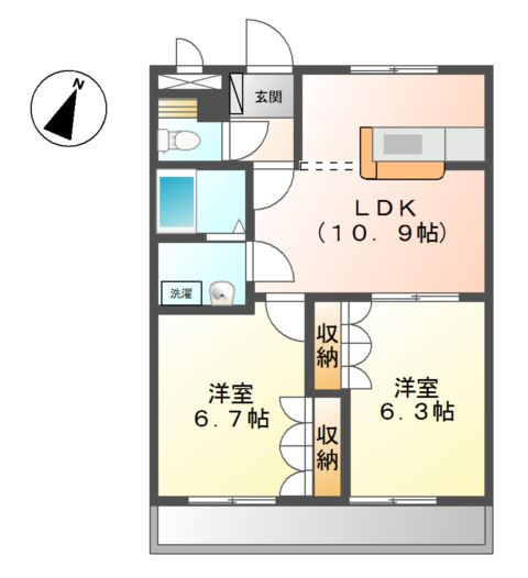 Blue Cosmo・Fの間取り