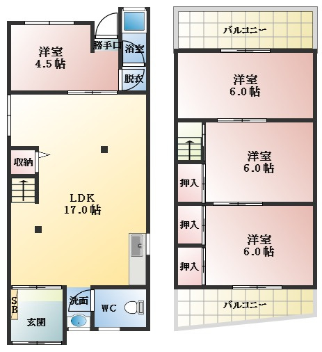 【間取り】 | 天美北6丁目戸建
