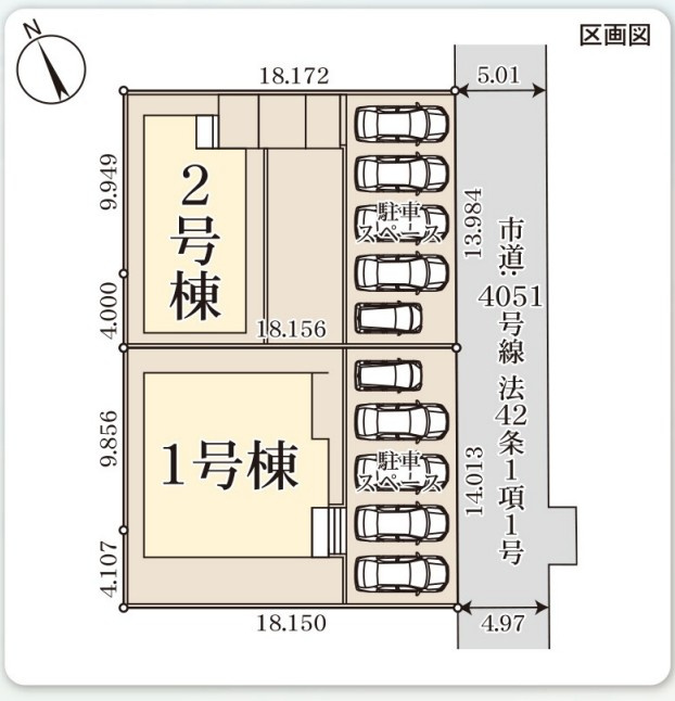 北茨城市平潟町　1期の区画図|区画図です。