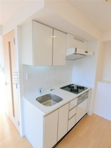 カスタリア大森Ⅱ@仲介手数料無料のキッチン|3口ガスグリル付システムキッチン　