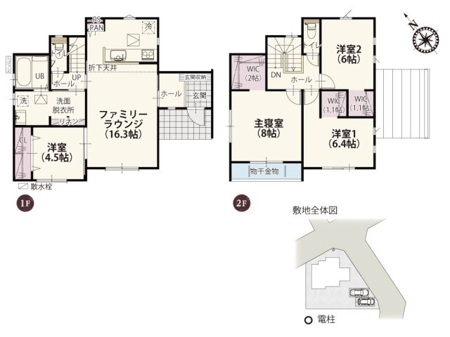 【間取り】 | 洗面脱衣所は約4帖！空間にゆとりがあるので腕を伸ばしても安心♪2階へ繋がる階段へも近いので家事の負担も軽減できそう！