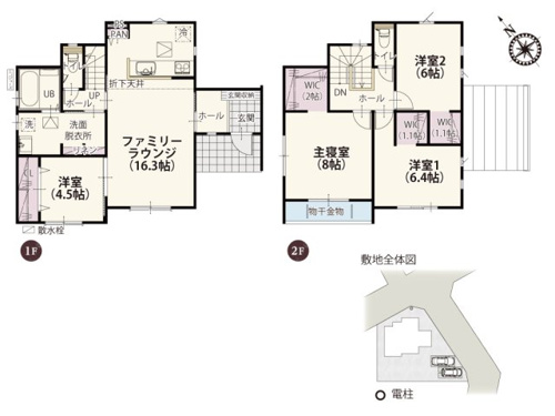 【間取り】 | 洗面脱衣所は約4帖！空間にゆとりがあるので腕を伸ばしても安心♪2階へ繋がる階段へも近いので家事の負担も軽減できそう！