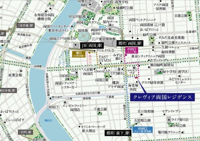 クレヴィア両国レジデンスの地図