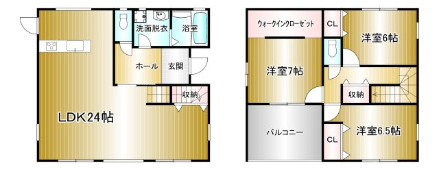 小郡市寺福童の中古一戸建の間取り