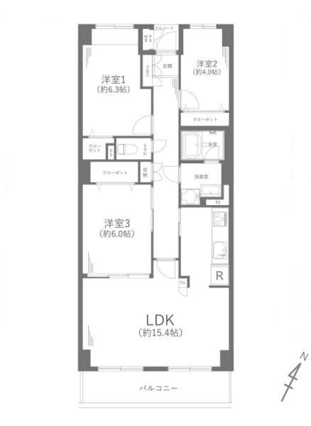 エクセル宮前平の間取り|販売価格２，８９０万円　間取り：３ＬＤＫ（いつでもご見学可能ですのでお気軽にお問合せ下さい）