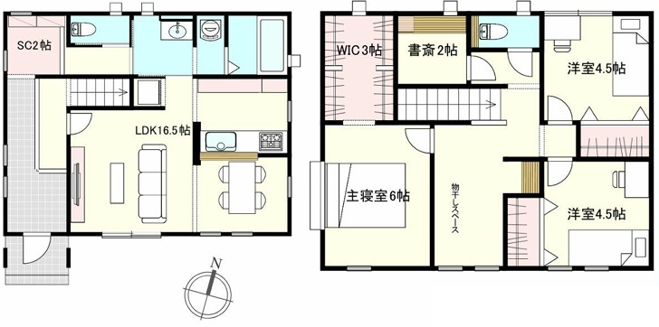 平塚市菫平　中古一戸建て　3号棟の間取り