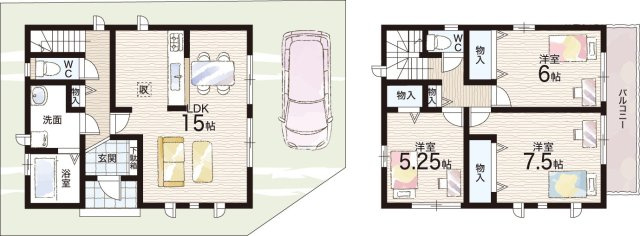 高石市千代田　新築一戸建ての間取り