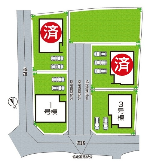 加東市北野　新築一戸建ての区画図|全4区画