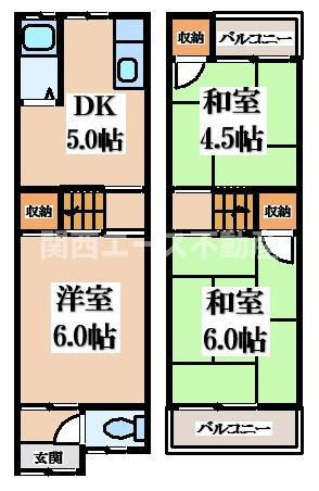 【間取り】 | 松原１丁目貸家
