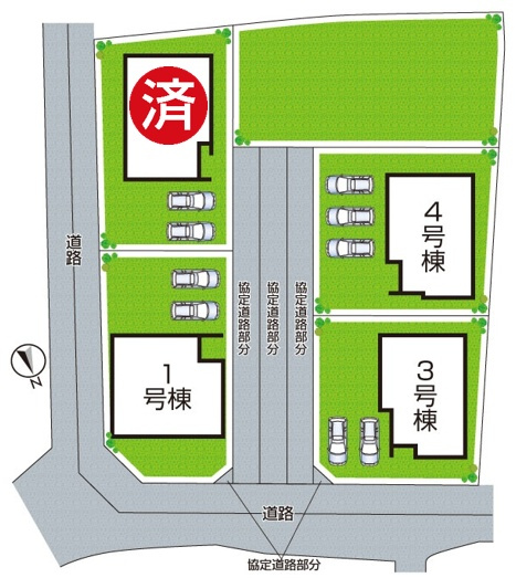 加東市北野　新築一戸建ての区画図|全4区画