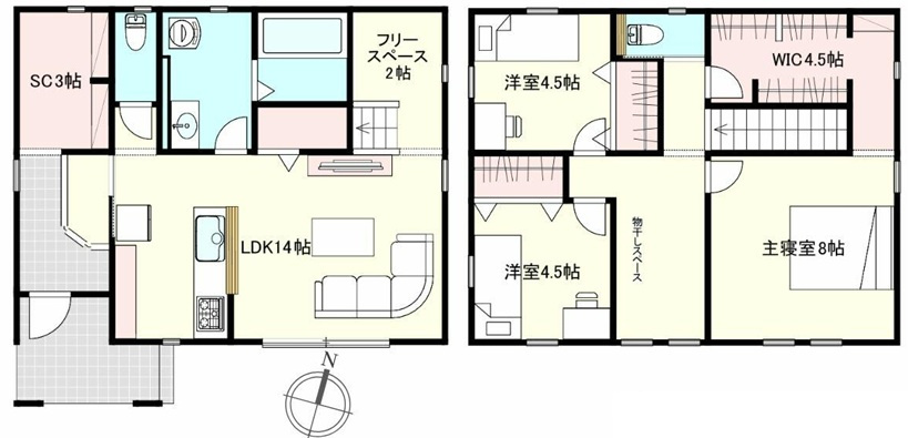平塚市菫平　中古一戸建の間取り