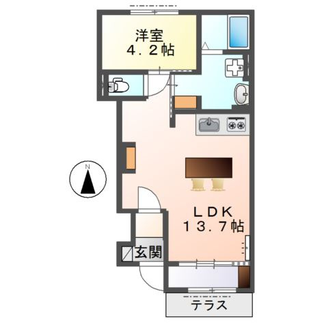 （仮称）磯壁新築アパートの間取り