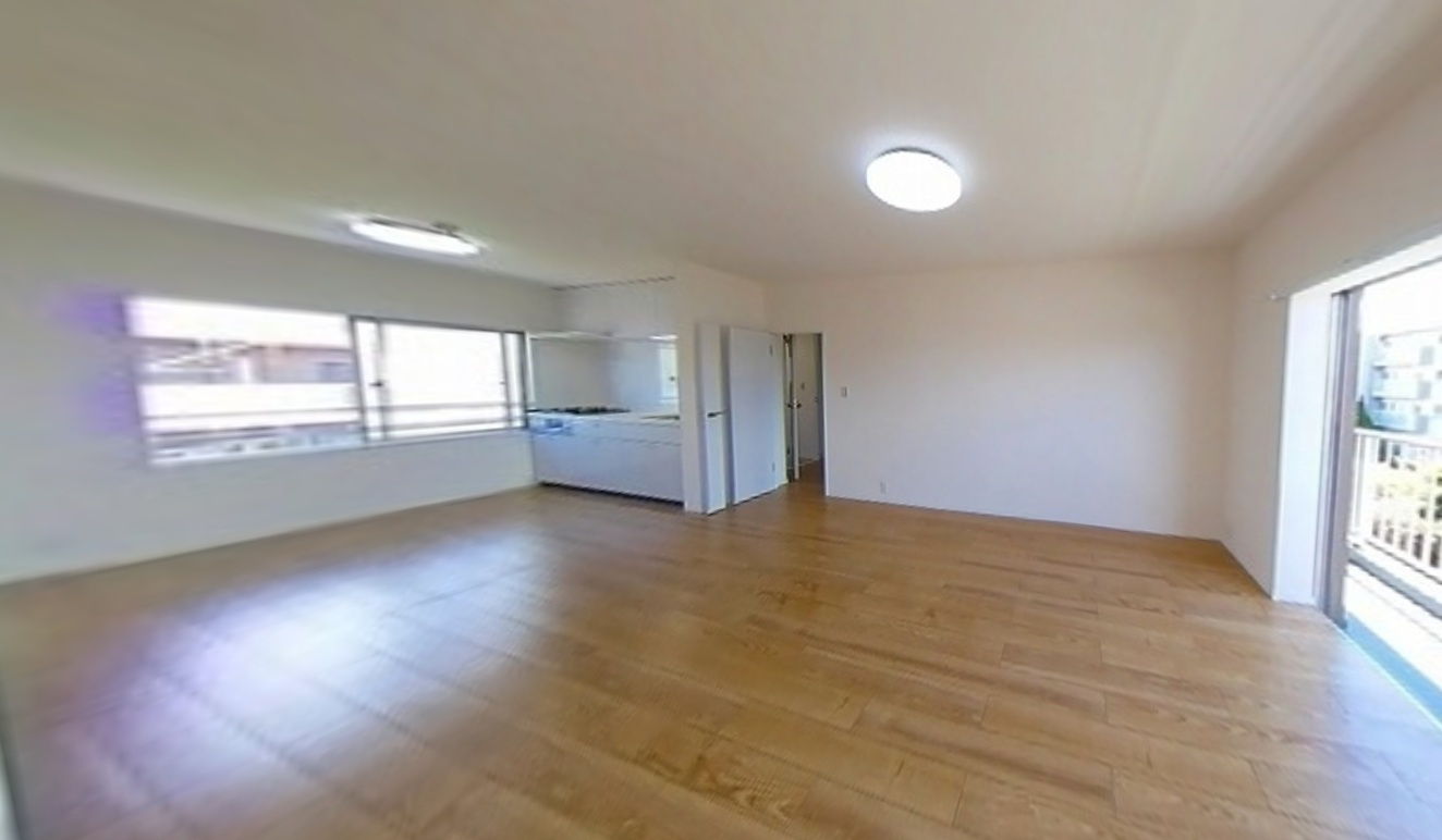 十條草加マンションB号棟の居間・リビング|ゆったりとしたリビングです