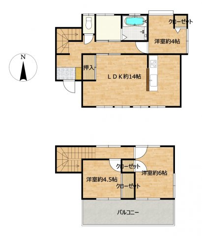 都城市上川東４丁目の中古一戸建の間取り