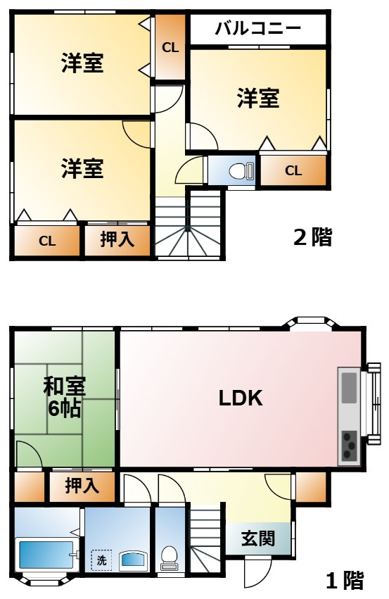 白子町八斗2418貸家の間取り