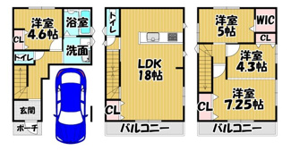 【間取り】 | 【新築戸建】泉大津市下条町
