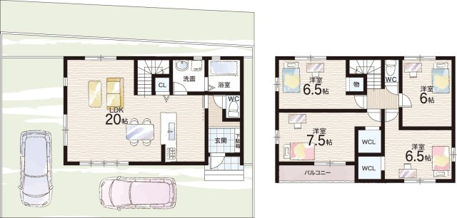 大津市千町　第1期　新築一戸建ての間取り|１区画