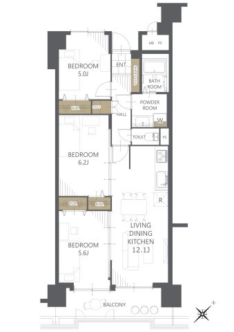 【間取り】ライオンズステーションプラザ津々美 