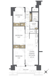 【間取り】ライオンズステーションプラザ津々美 