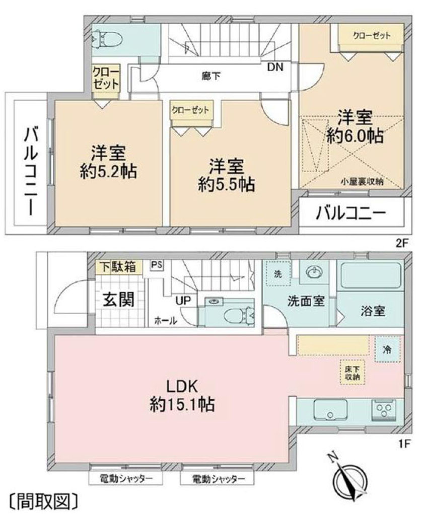 三鷹市牟礼２丁目の中古一戸建の間取り